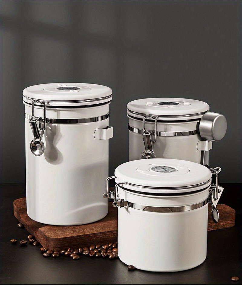Stainless Steel Airtight Coffee Container With Spoon - Perfect For Coffee  Beans And Tea Storage - Keep Your Coffee Fresh And Delicious - Temu
