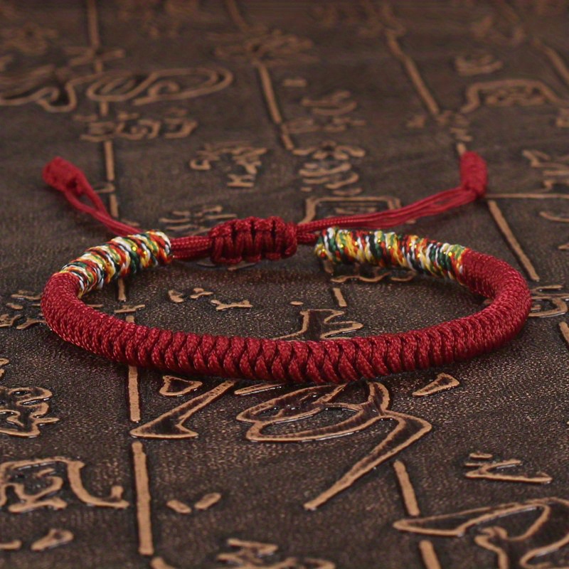 Buddhism Lucky Knot Adjustable Bracelet for Men