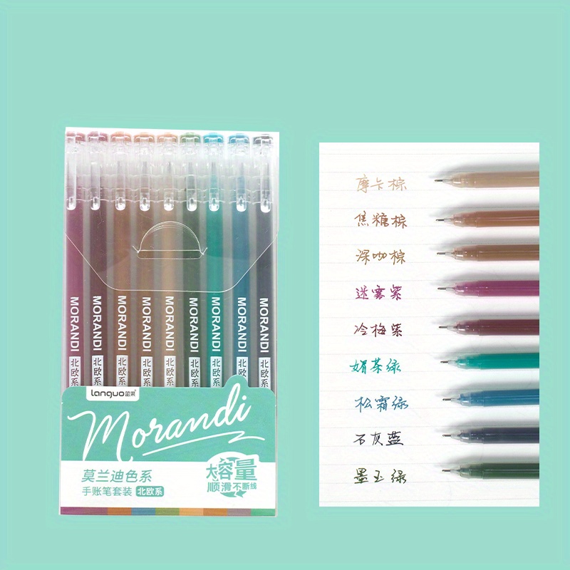 Set of 5 Morandi Coloured Gel Pens – Coral & Ink