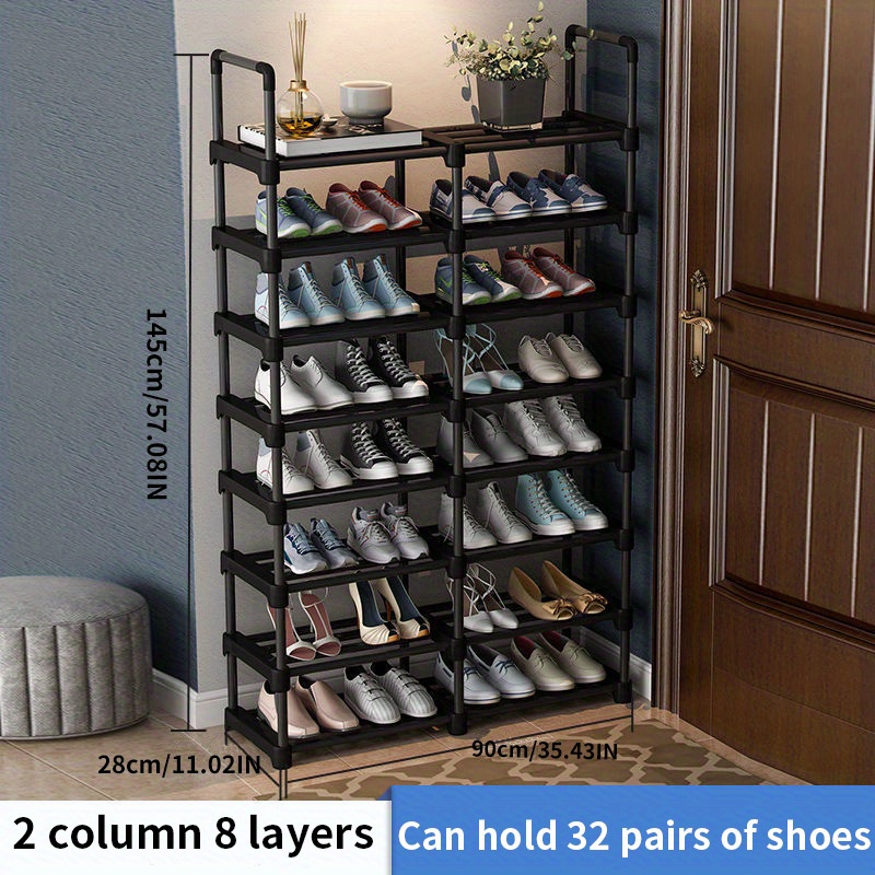 Shoe Storage, 10 Tiers Shoe Organizer, Non-Woven Fabric Shoe Shelf Organizer, Heavy Duty Shoe Stand with Metal Tubes for Closet Dormitory Patio