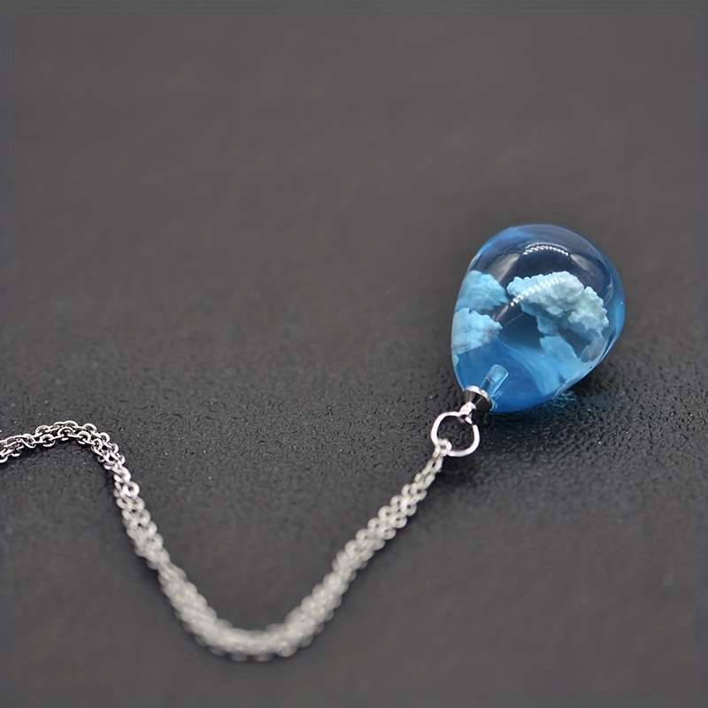 Clear Sky & Clouds Globe Pendant Necklace