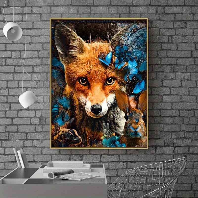 Diy Fox Animal Pattern Diamond Painting Set, Mosaic Decorative