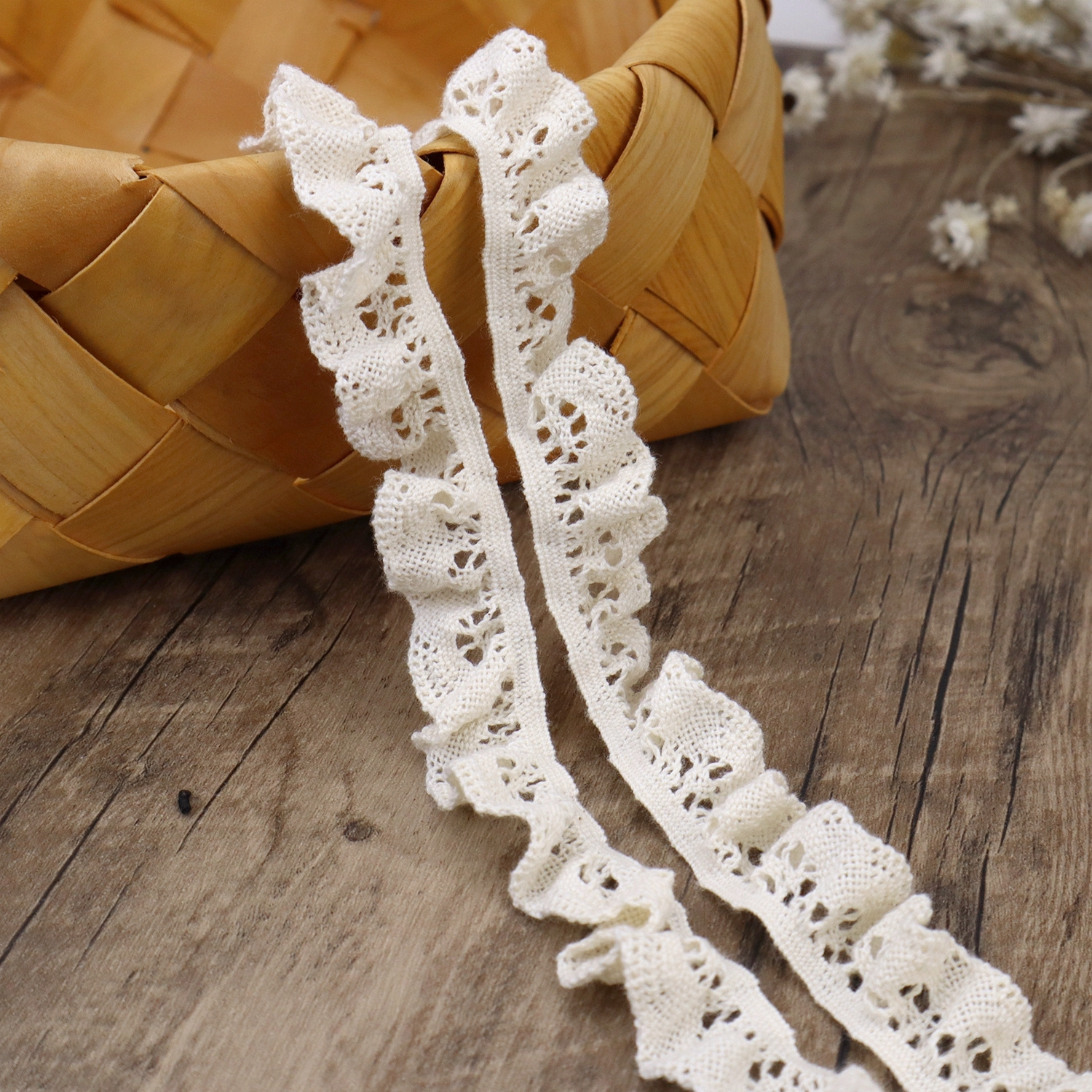 Stretch Lace Trim Elastic-Frilly Trim for Socks-Delicate Lace Ribbon for  Craft-Gathered Crocheted Lace Trim DIY Craft Ribbon (5Yards Vintage Elastic
