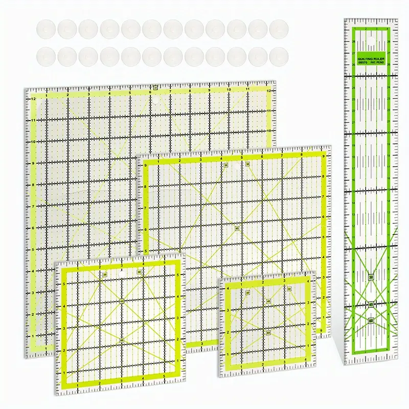 Quilting Rulers Set, Acrylic Quilting Rulers And Template, Sewing Rulers  And Guides For Fabric, 4 Square Rulers, 1 Rectangular Sewing Ruler, 48  Anti-S