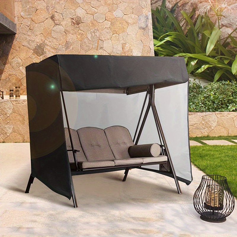 1pc Cubierta Columpio Patio Aire Libre 3 Plazas Triple Hamaca Planeadora  Cubierta Impermeable Protección Clima Protector Muebles Exterior Negro, Ahorra Dinero En Temu