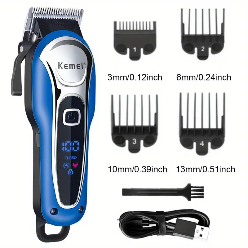 electric hair clipper powerful rechargeable hair clipper adjustable electric beard trimmer hair cutting machine for men details 7