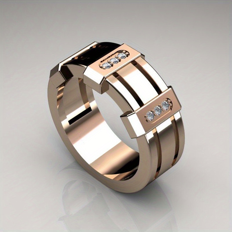 1pc Fashion Trendy Rose Golden Men's Engagement Ring | Shop Now For ...