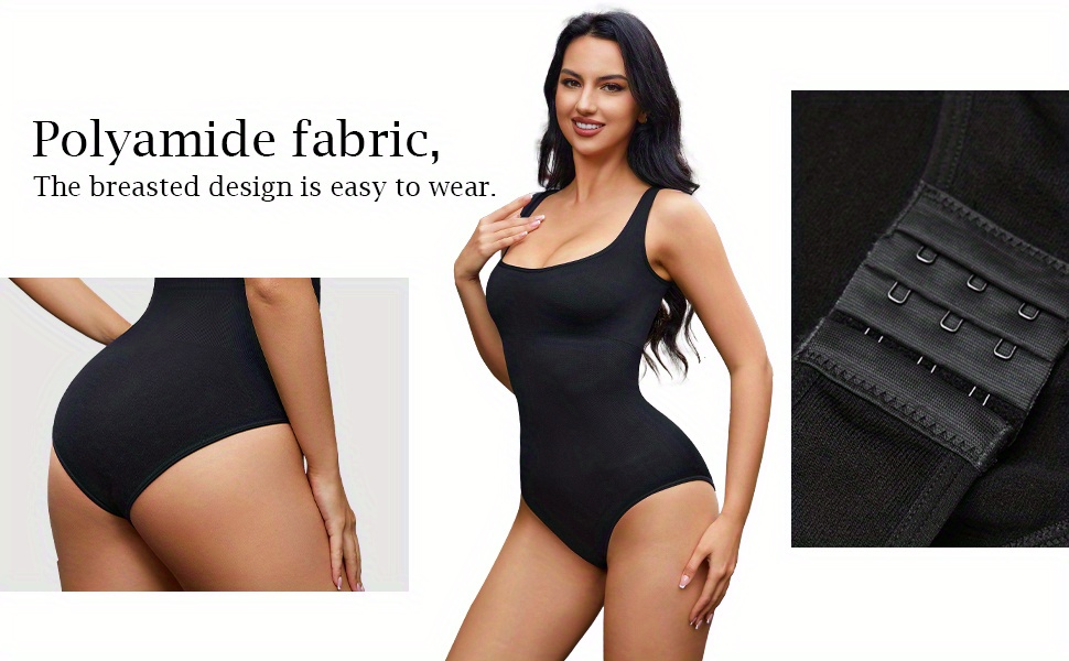 SHARPDEZI Shapewear Bodysuit For Women Sleeveless Body Shaper Ribbed  Seamless Shapewear Tummy Control Tank Tops(Black Small) at  Women's  Clothing store
