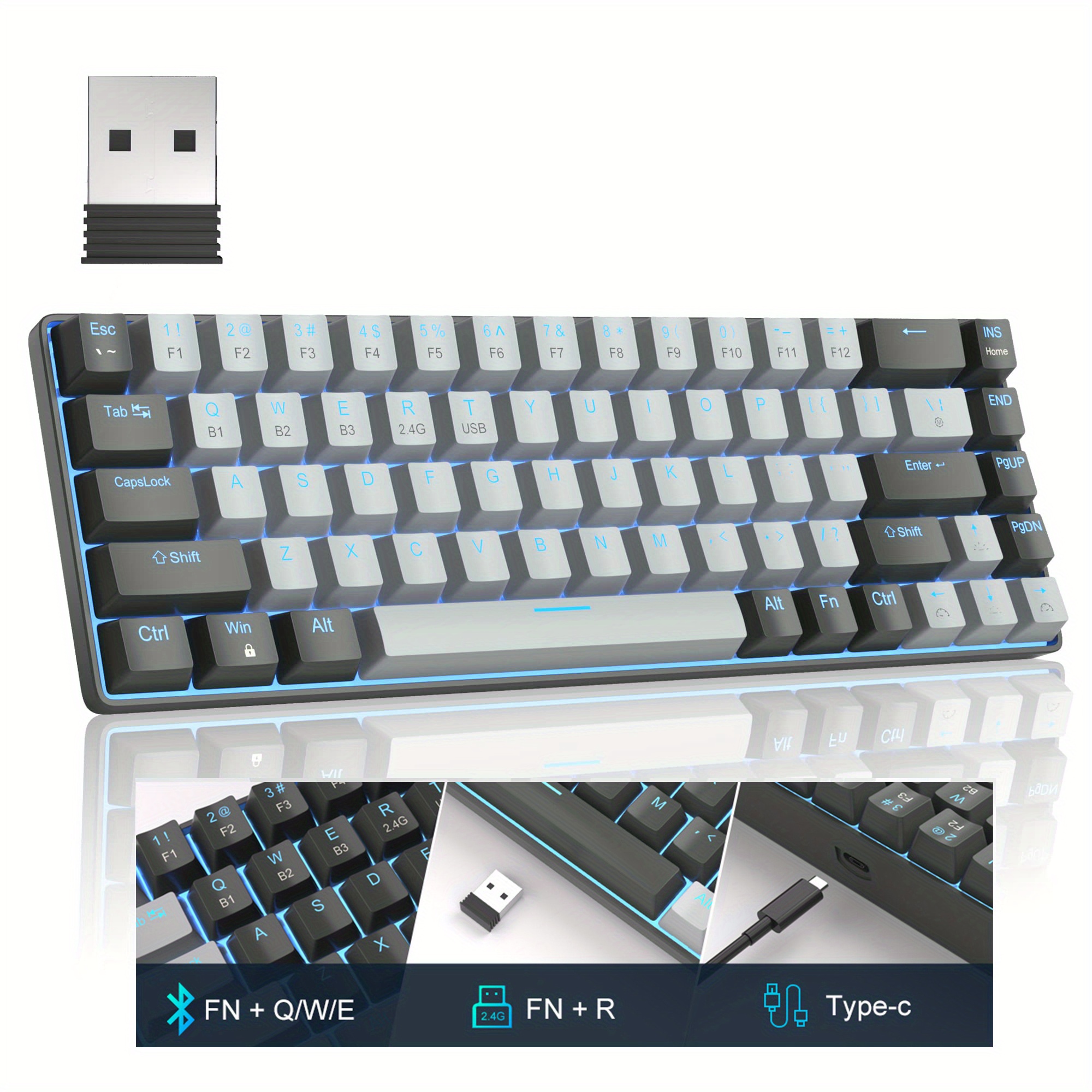 Magegee 60% Mechanical Keyboard Gaming Keyboard With Blue - Temu
