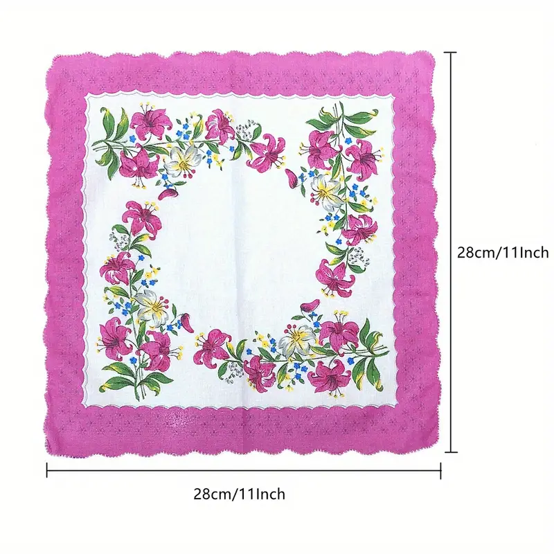 6 шт., 10 шт., 15 шт. assorted varieties упаковка 11-дюймовый хлопковый женский носовой платок, много стилей, смешанные носовые платки для мужчин и женщин, для подарков, детали 2