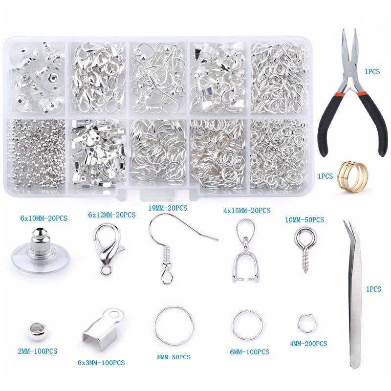 Jewelry Earring Bracelet Necklace Making Box Diy Material - Temu