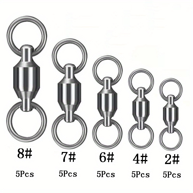 Fishing Barrel Swivels 25~100Pcs Rolling Swivel Fishing Line Connector Ball  Bearing Swivel Solid Rings Carp Fishing Accessories