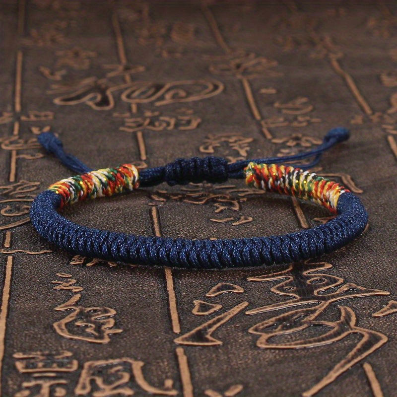 Buddhism Lucky Knot Adjustable Bracelet for Men