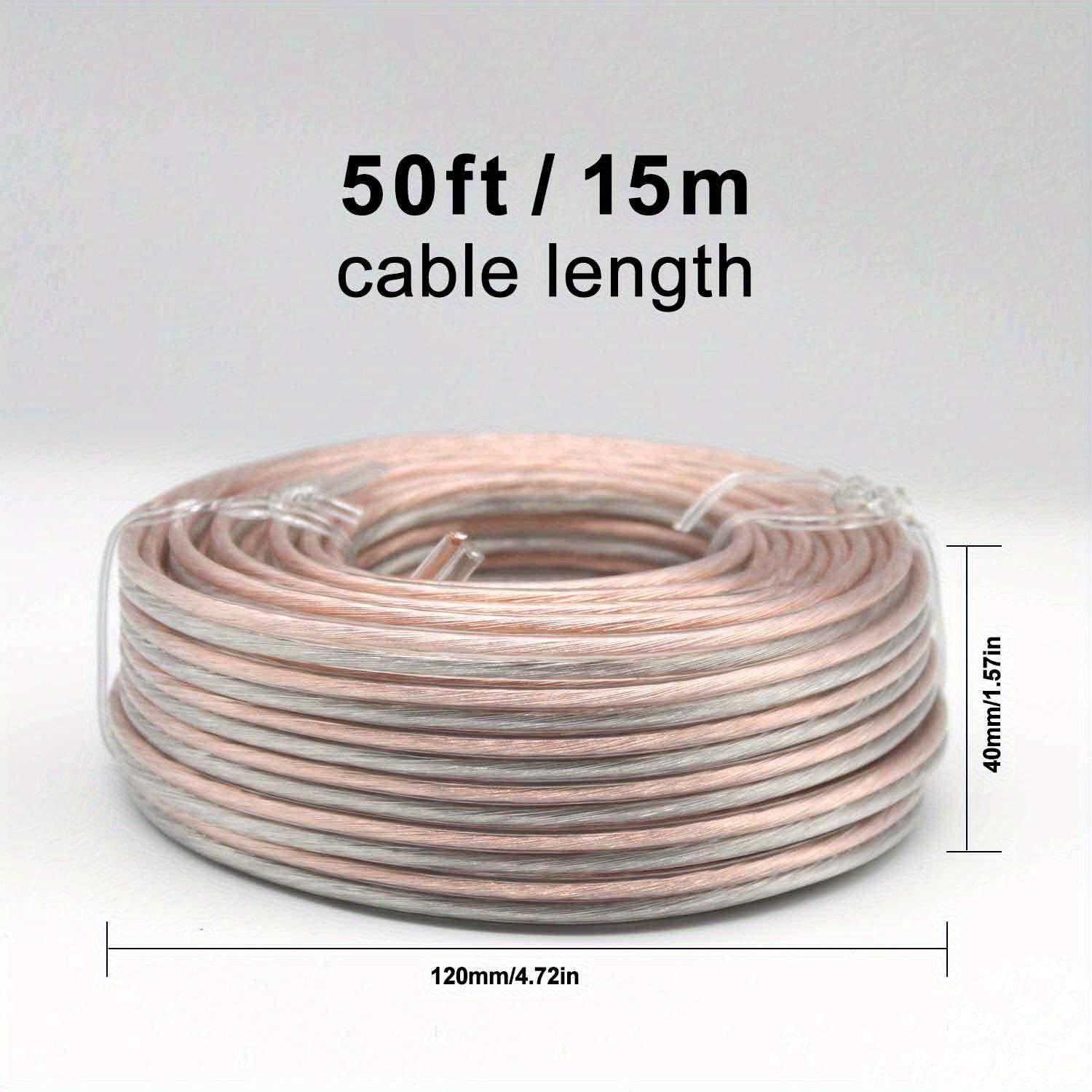 Cables Direct - Cable de altavoz para exteriores calibre 16, 250 pies, 2  conductores, aluminio revestido de cobre, cable de audio trenzado a granel  