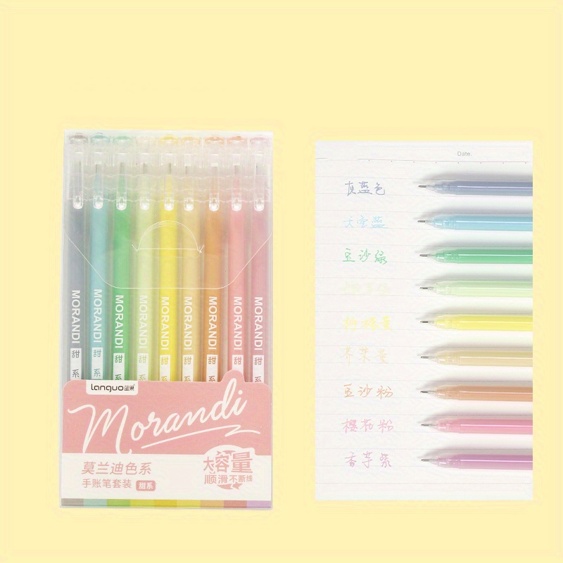 10 colors morandi colored pen gel student note pens marker