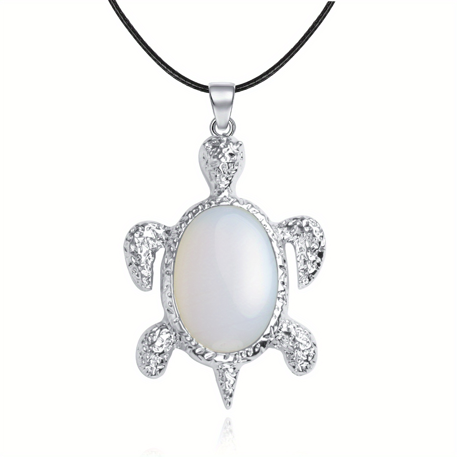 TEMU Gorgeous 1pc Turtle Pendant Necklace - Natural Amethyst Semi Precious Stone - Women!