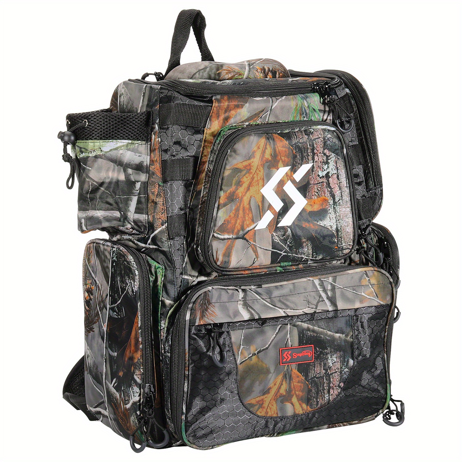 Sougayilang Fishing Tackle Backpack - Waterproof Storage Bag with 4 Boxes  for Camping and Hiking