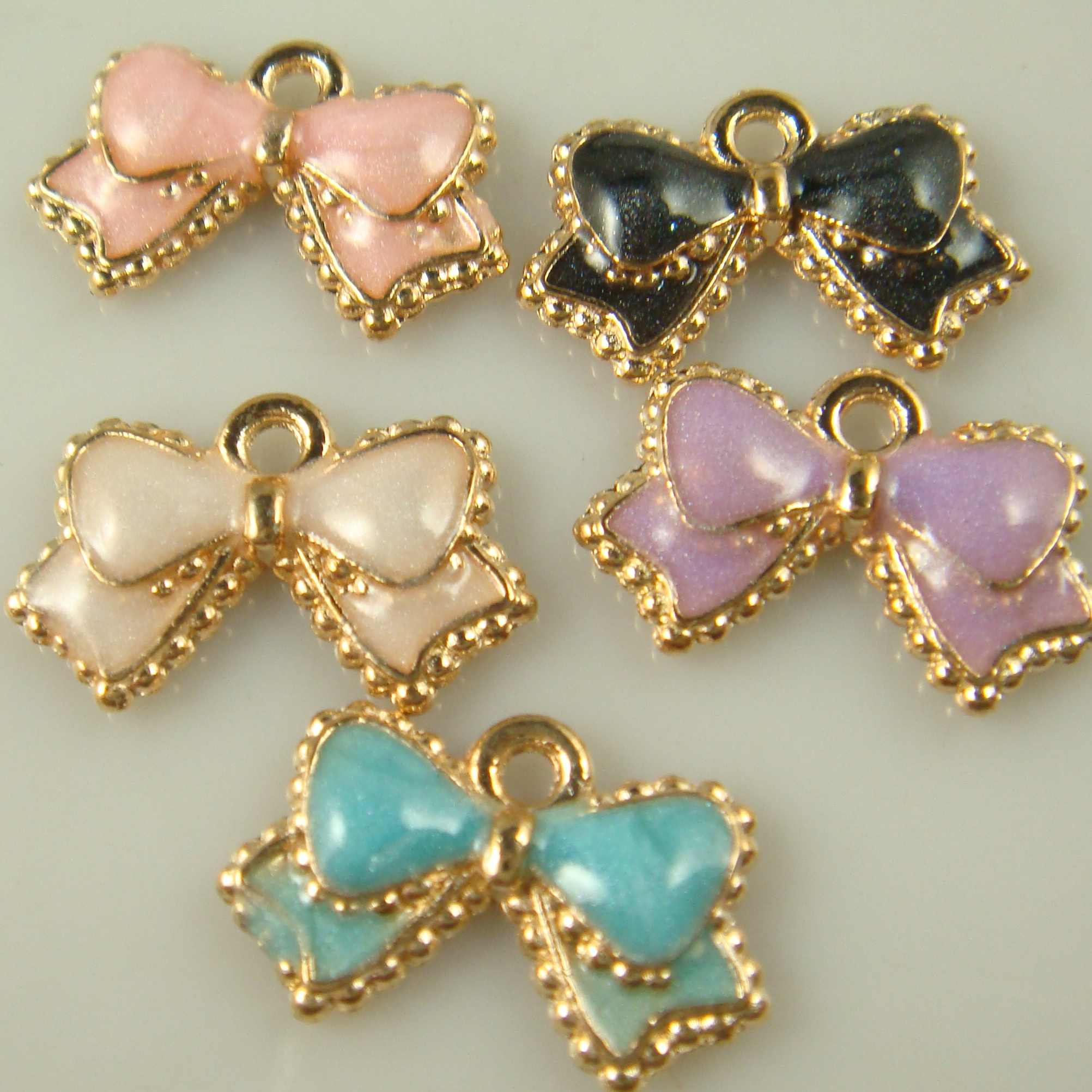 10pcs Charms Bow Alloy Pendant Making Hair Bracelet Necklace Jewelry  Accessories