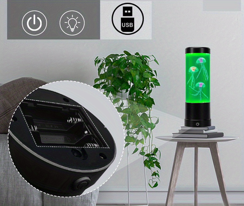 Color changing Jellyfish Lava Lamp Battery Usb Powered Smart Temu