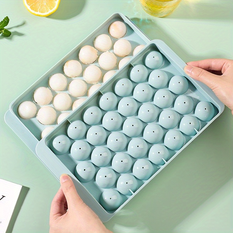 Round Sphere Ice Tray Mold, Plastic Ice Cube Mold With Lid, Refrigerator Ice  Ball Mold, Ice Box Mold, Blue - Temu