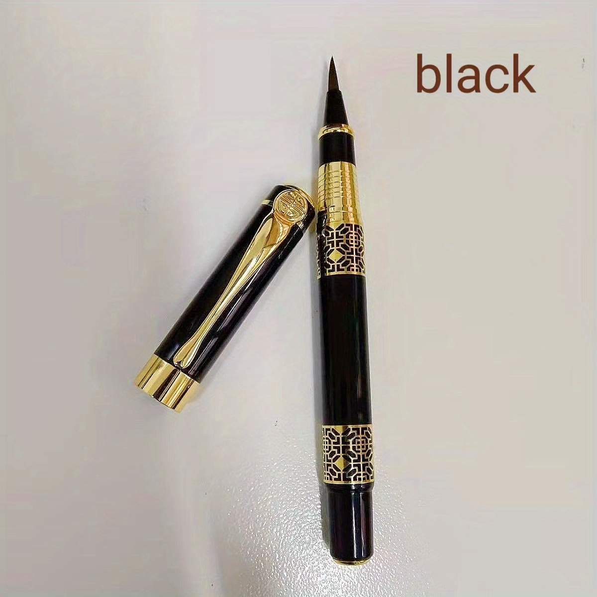 E-shop Eleganter Wolfshaar-Tintenpinsel mit Kürbisgriff, Dual-Use Schreibwerkzeug für Schönheitskalligraphie, Metallstift für Leitungswasser, Tinte