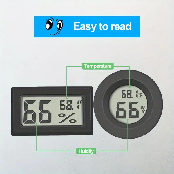  1pcs Room Thermometer for Home, ℉/℃ Digital Indoor Thermometer  Hygrometer, Accurate Mini Indoor Humidity Meter Humidity Gauge with 3  Mounting Design& Comfort Level Icon, Humidity Monitor(Black-1pcs) :  Appliances
