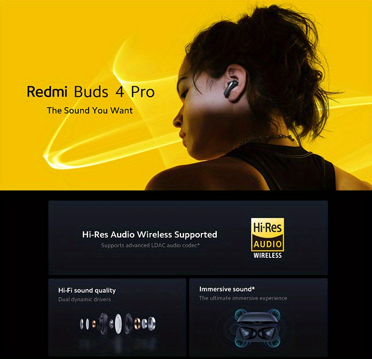 Xiaomi Redmi Buds 4 Pro, Aurículares Bluetooth 5.3 Hi-fi Anc