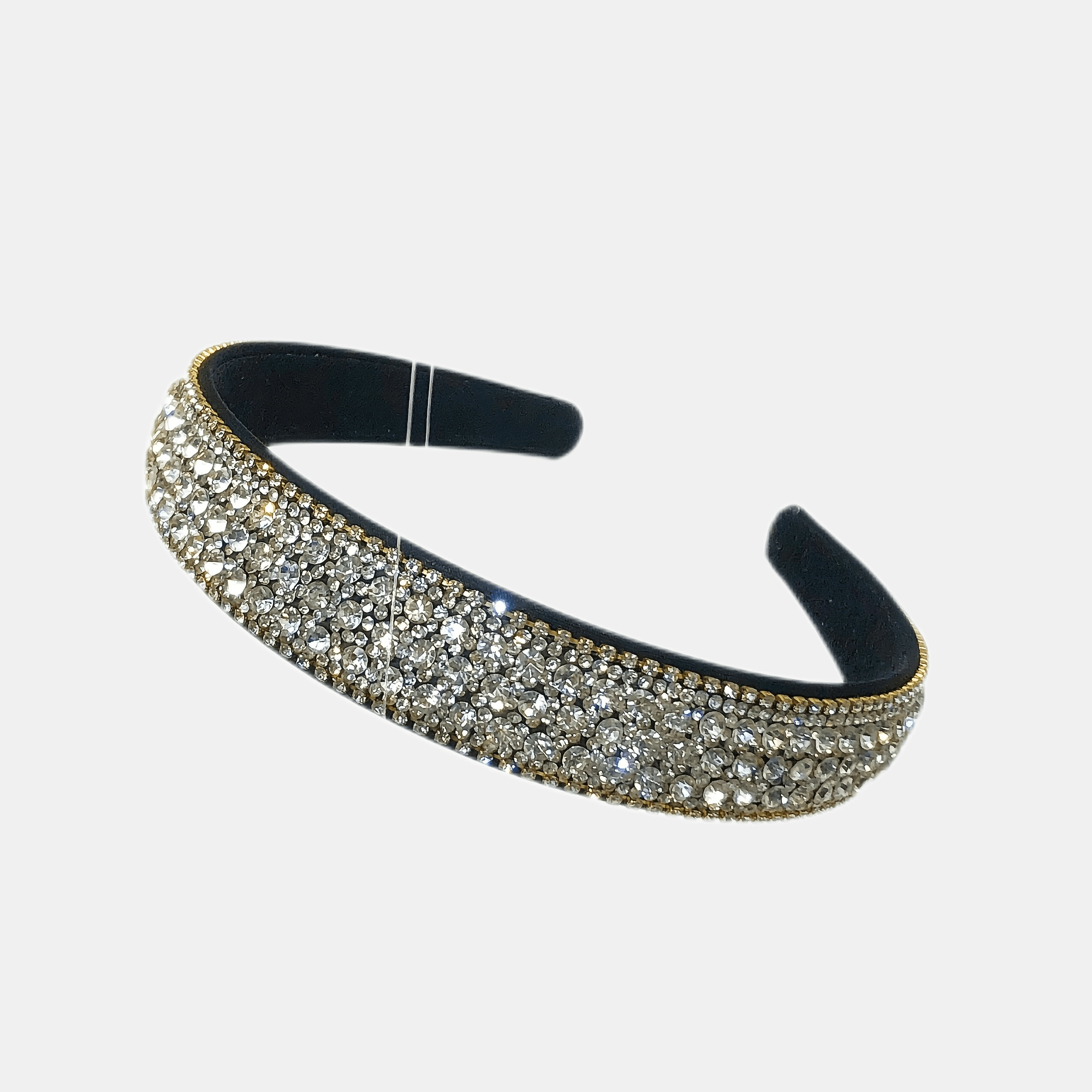 Charlotte - Large Padded White and Sparkling Silver Headband – Acute Designs