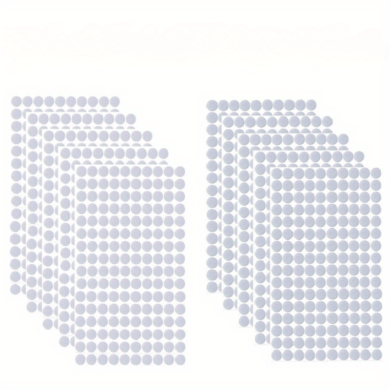 1500pcs Self Adhesive Hook And Loop Dots - 10mm Nylon Adhesive For Classroom, Office & Home - 0.39""/10mm Diameter