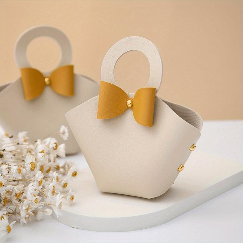 1pc Handheld Leather Wedding Bag With Candy Box Elegant Companion For ...