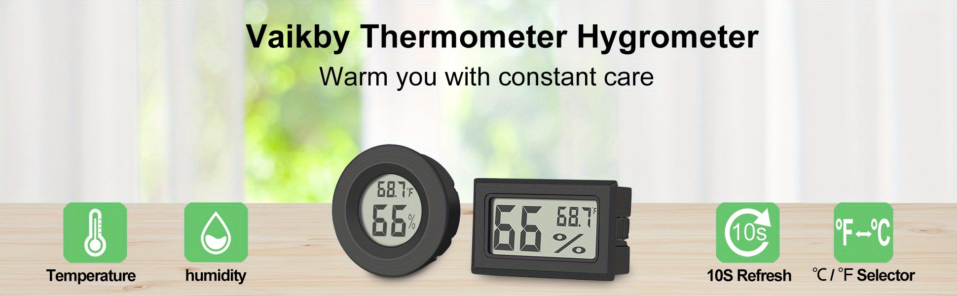  1pcs Room Thermometer for Home, ℉/℃ Digital Indoor Thermometer  Hygrometer, Accurate Mini Indoor Humidity Meter Humidity Gauge with 3  Mounting Design& Comfort Level Icon, Humidity Monitor(Black-1pcs) :  Appliances