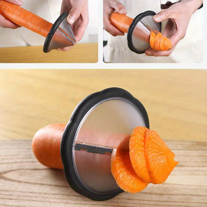 (Flower Slicer) - Easy Carrot Cucumber Spiral Curler Sharpener Crinkle Cutter Stainless Steel Carrot Flower Salad Decorating Maker Peeler for Fruits A