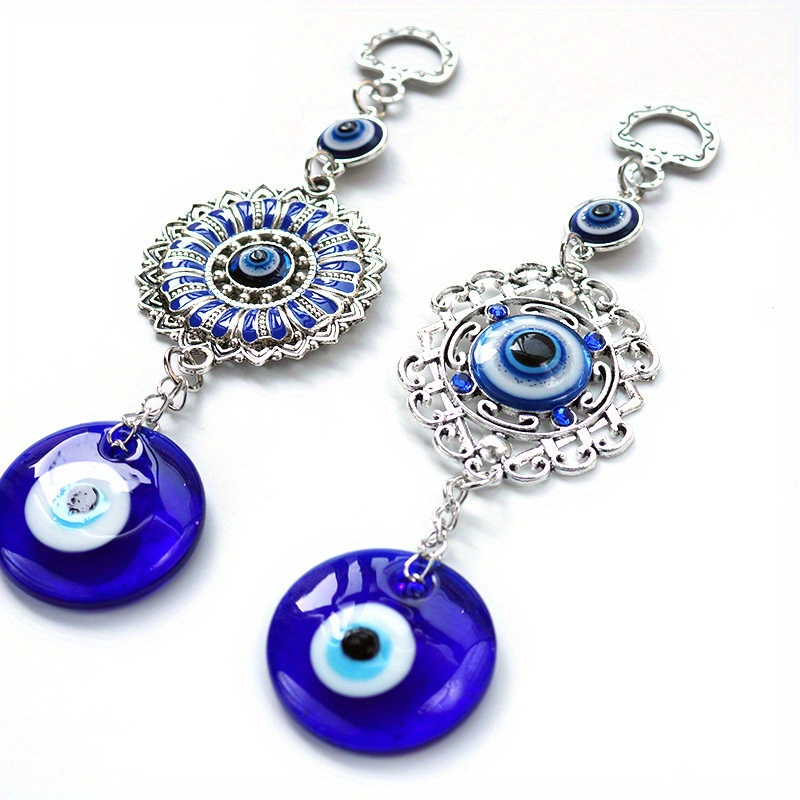 1 Stück, Blaue Augen, Metallmaterial, Dekorativer Anhänger, Teufelsauge,  Autoaufhängung, Griechisch-türkischer Schmuck, Wandbehang, Ornament