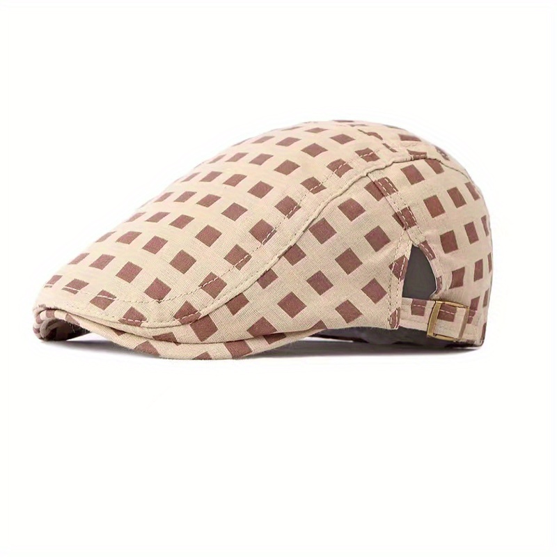 Vintage Plaid Cotton Newsboy Cap For Men And Women Casual Golf Beret Hat Men  For Summer And Autumn By Boina Cabbie Beret Hat Men Brand From Designer_1,  $18.83