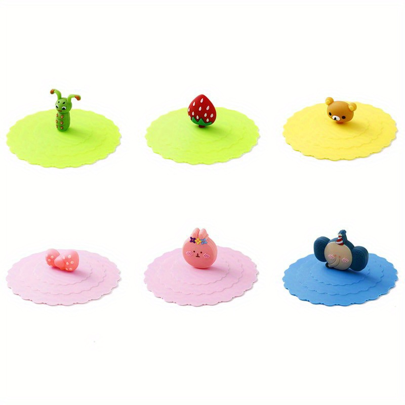 Dropship 1pc Creative Silicone Cup Cover With Leak-proof And