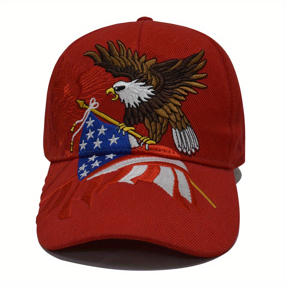 Sombrero de pescador U7 Eagle Flex para hombre, rojo, blanco, Rojo, blanco