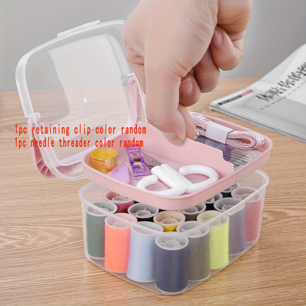 172pcs/pack Sewing Kit Box And Tool, 48 Color Thread Rolls, Portable Home  Travel Craft Set, Hand Sewing Tools, Machines Bobbin