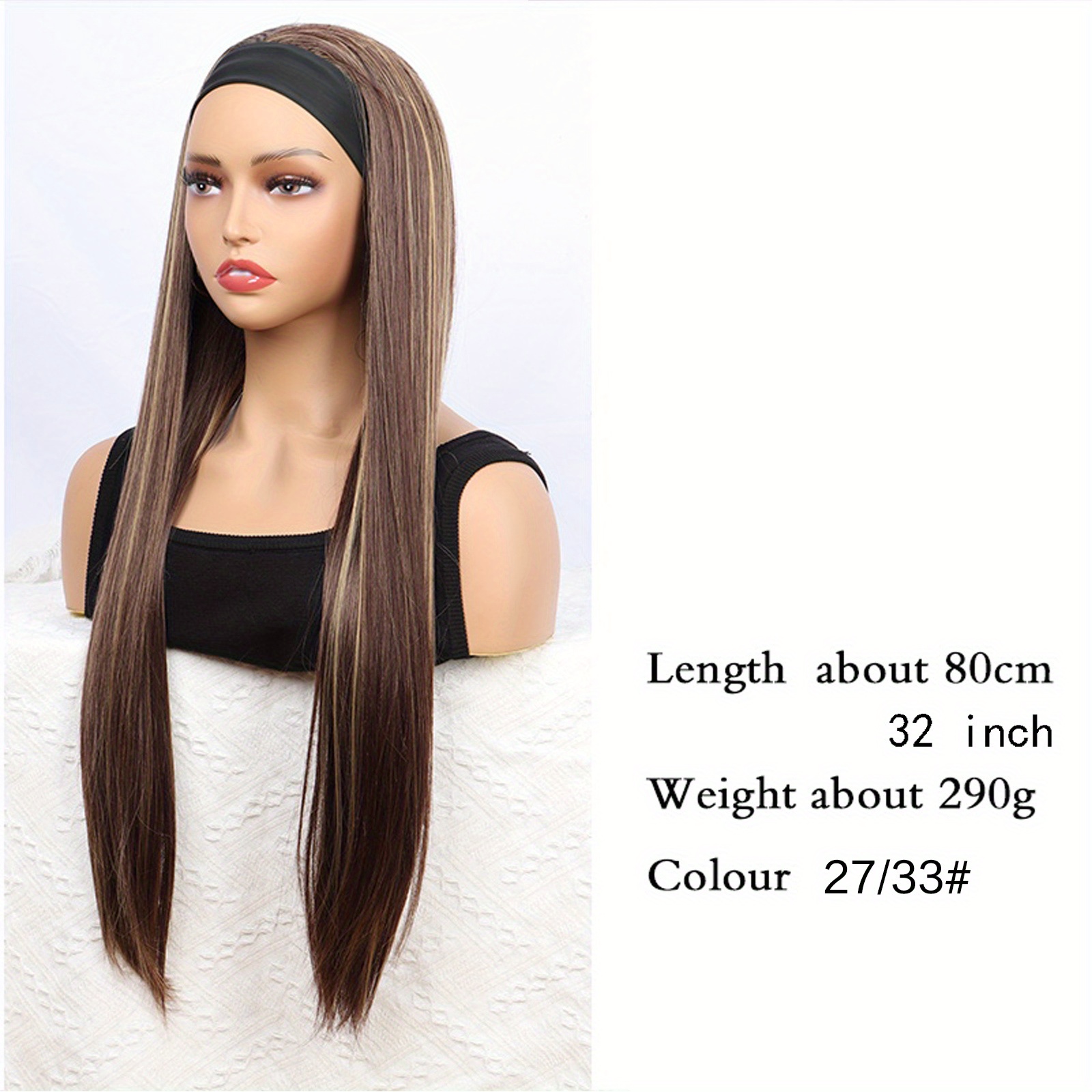 Headband Wigs Long Straight Hair Wigs Headbands Synthetic Temu