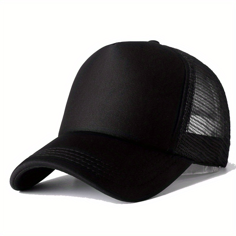 All Black Sports Map Print Baseball Baseball Hat, Dad Hats, Men's Lightweight 1pc unisex Sunshade Breathable Mesh Trendy Pattern Baseball Temu