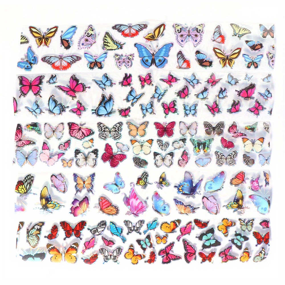 Holographic Butterfly Nail Foils Summer Manicure Decoration Temu
