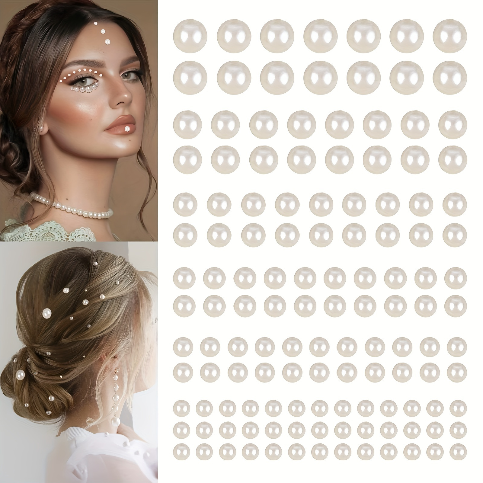 NOOEPC Self Adhesive Hair Gems and Hair Pearls, Face