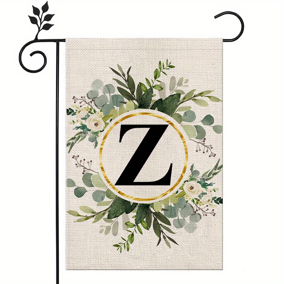 1pc, Décoration Extérieure Avec Un Drapeau De Jardin Initiales De Nom De  Famille, Drapeau En Lin Imprimé Floral De Plantes, Drapeau Extérieur Double  Face, Décoration Intérieure, Décoration Extérieure, Décoration De Jardin 