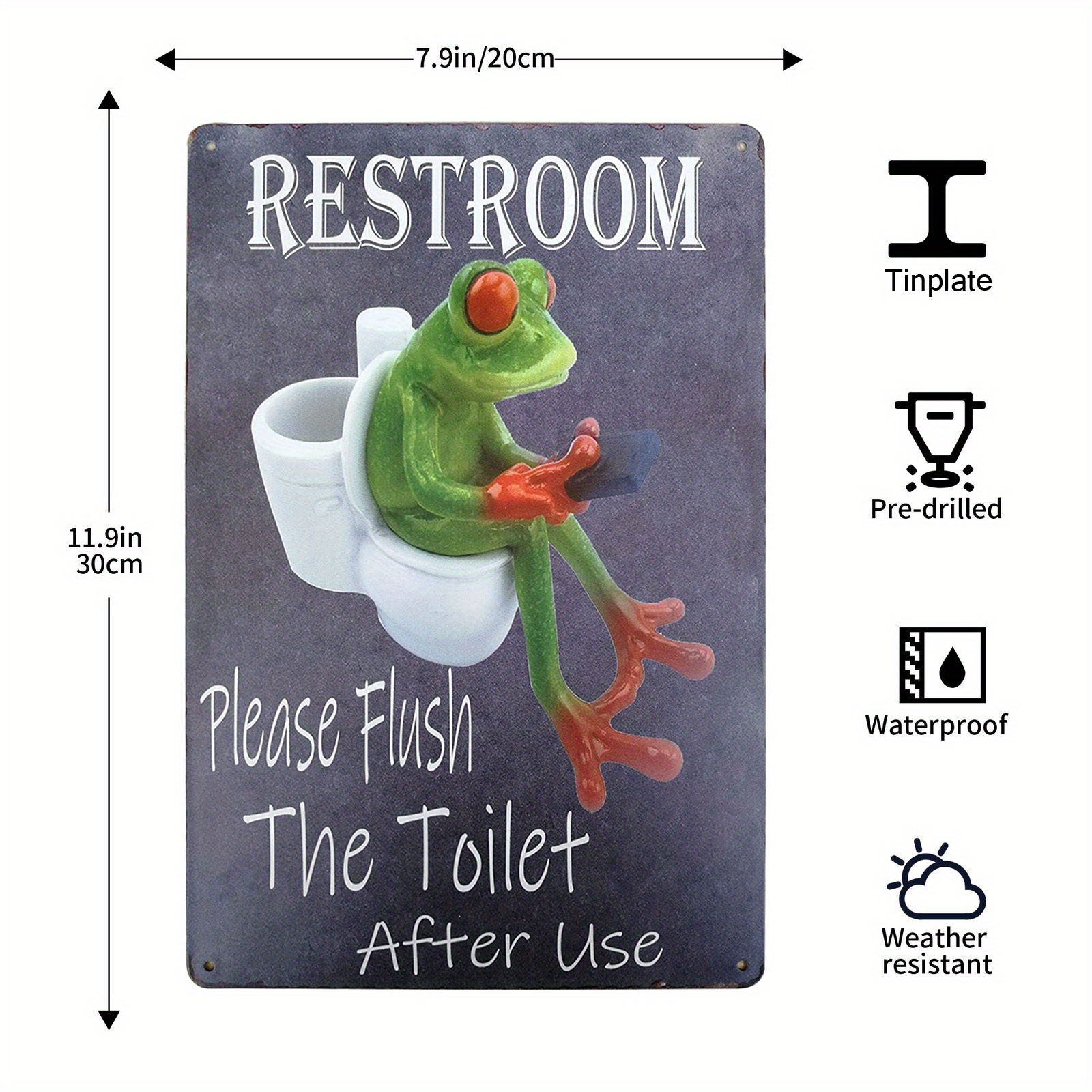 FROG Attention.Changing The Toilet Paper Roll Does Not Cause Brain  Damage BATH Funny 5 x 10 Wall SIGN Bathroom Plaque