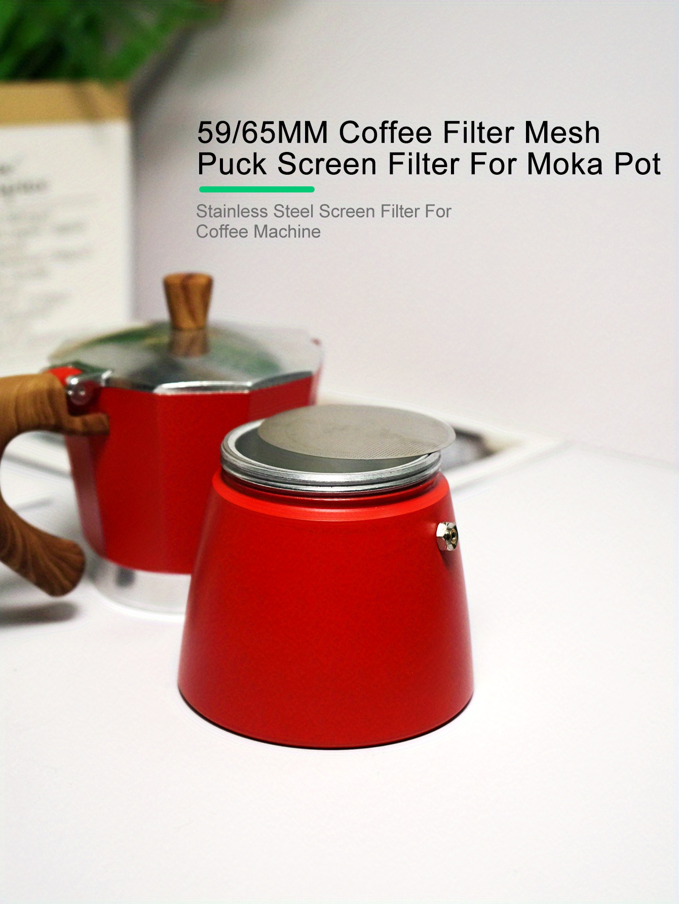 2PCS 59/65MM Coffee Filter Plate Replacement For Moka Pot Backflush Filter  Mesh Screen Filter For Coffee Machine Puck Screen