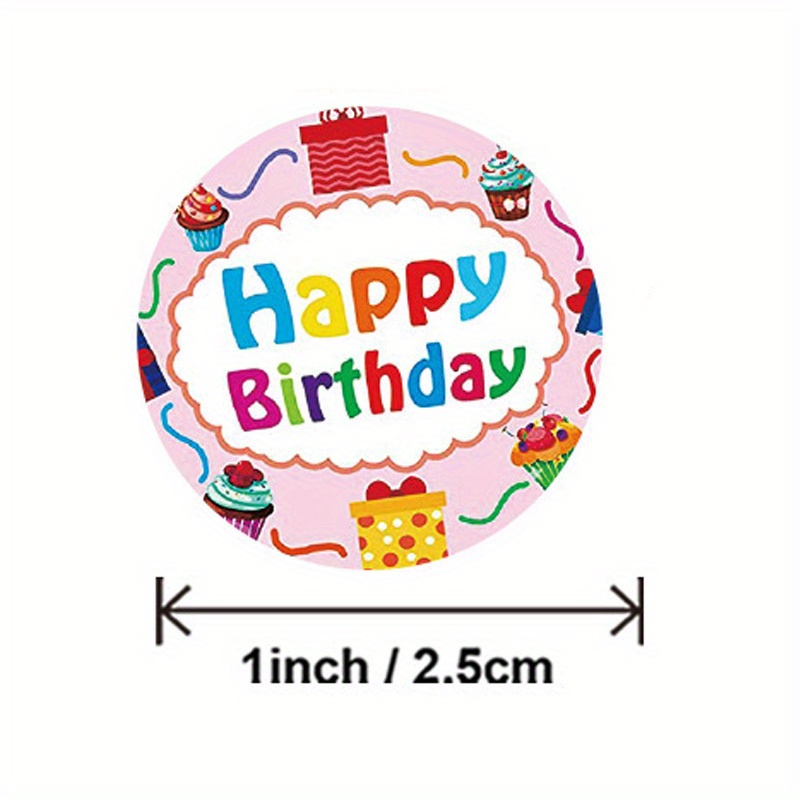 500 Stickers /1.0inchround Happy Birthday Stickers 8 Designs Temu