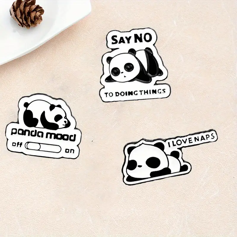 Panda Shape Enamel Brooch Creative Animal Theme Jewelry - Temu