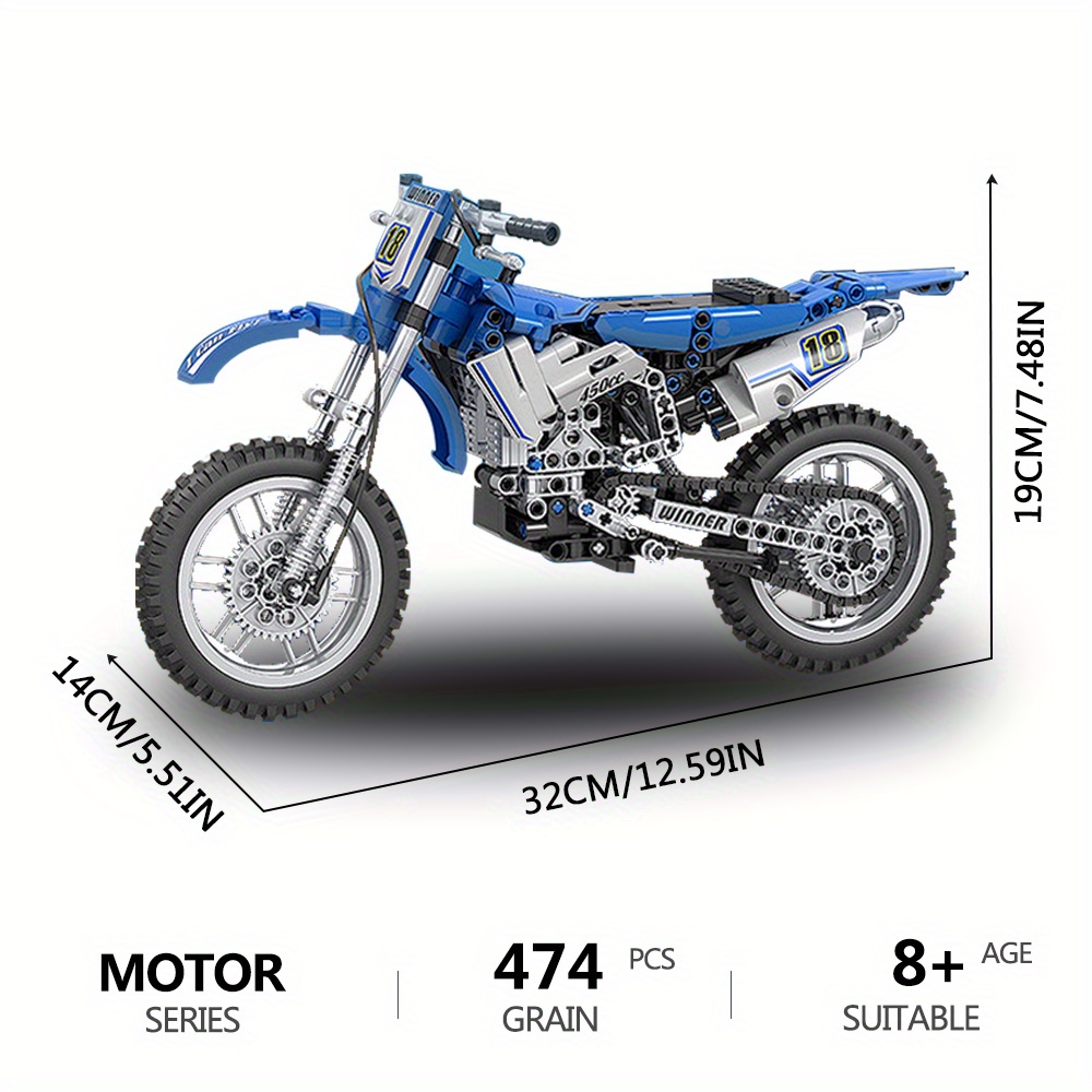 Kit de construction de moto technique, construction d'un modèle de moto,  blocs de construction de moto de course 1: 6 Moc compatibles avec la moto  Lego (621pcs)