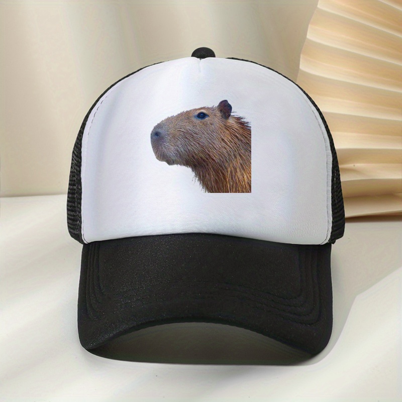 Capybara Print baseball Cute Breathable mesh trucker Hat - Temu