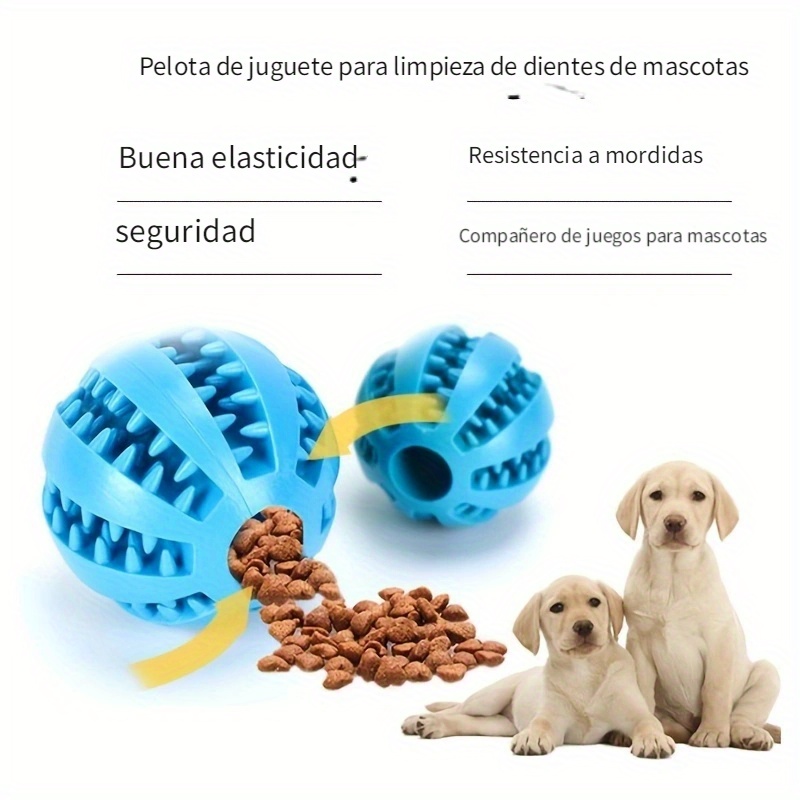 2 pelotas de juguete para perros, pelota para masticar de goma para perros,  dientes limpios, juguete no tóxico resistente a las mordeduras, pelota de  juguete interactiva de entrenamiento de rompecabezas IQ para