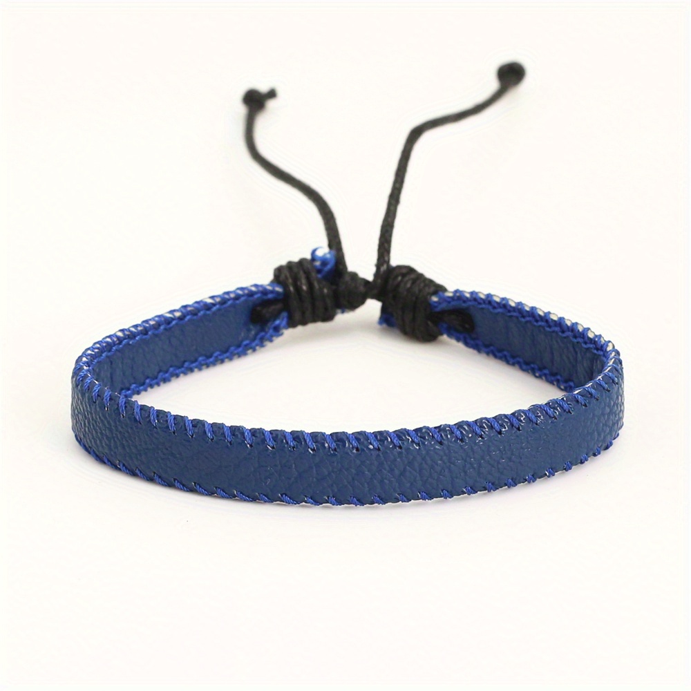 Men's Leather Braided Bracelet Bangle Jewelry